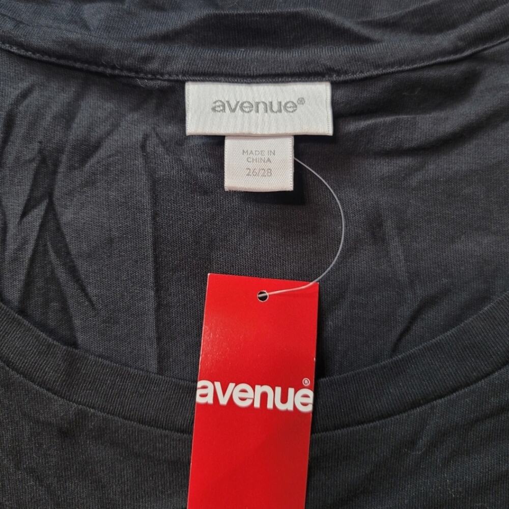 Avenue Black Short Sleeve Scoop Neckline Polka Dot Sequin Top Size 26/28 - Picture 4 of 6